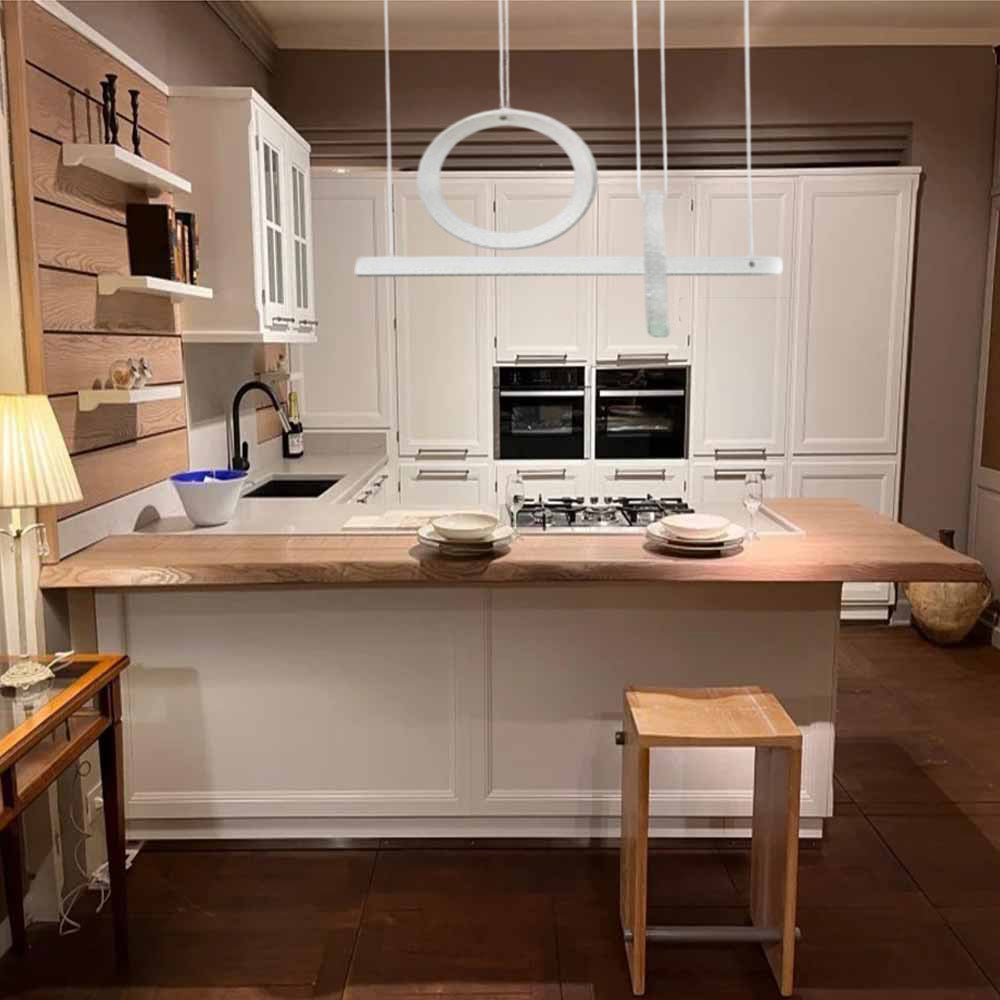 Lampadario LED bianco 80W con cristalli in acrilico – Luce regolabile 6500K / 4000K - ambraled