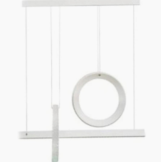 Lampadario LED bianco 80W con cristalli in acrilico – Luce regolabile 6500K / 4000K - ambraled