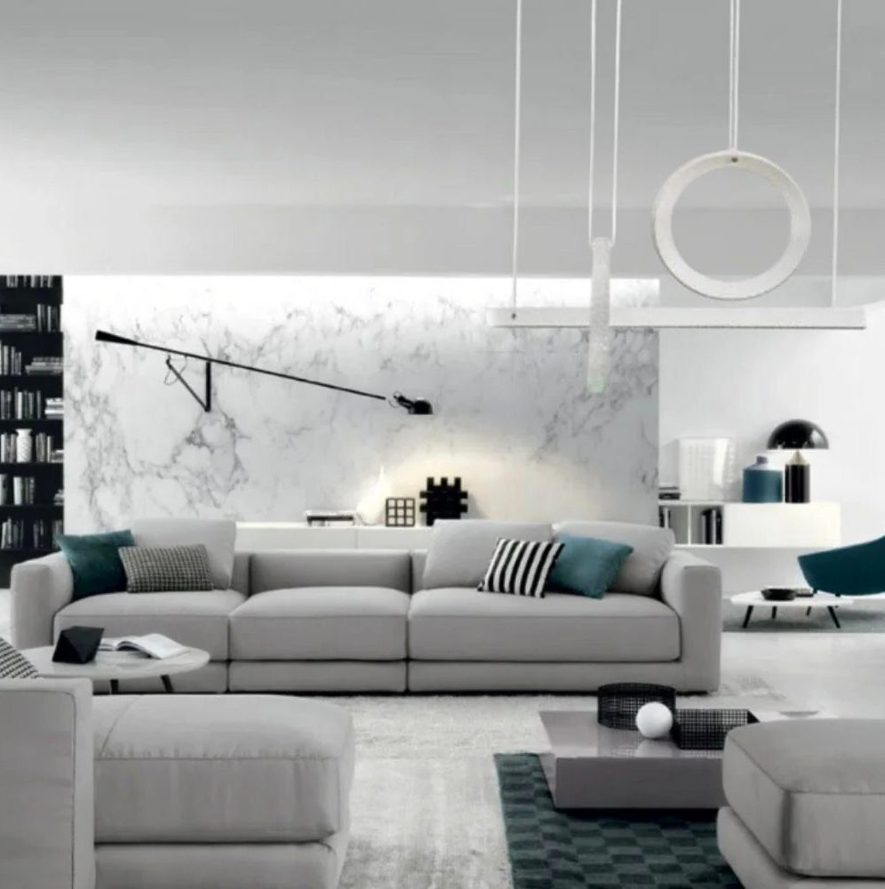 Lampadario LED bianco 80W con cristalli in acrilico – Luce regolabile 6500K / 4000K - ambraled