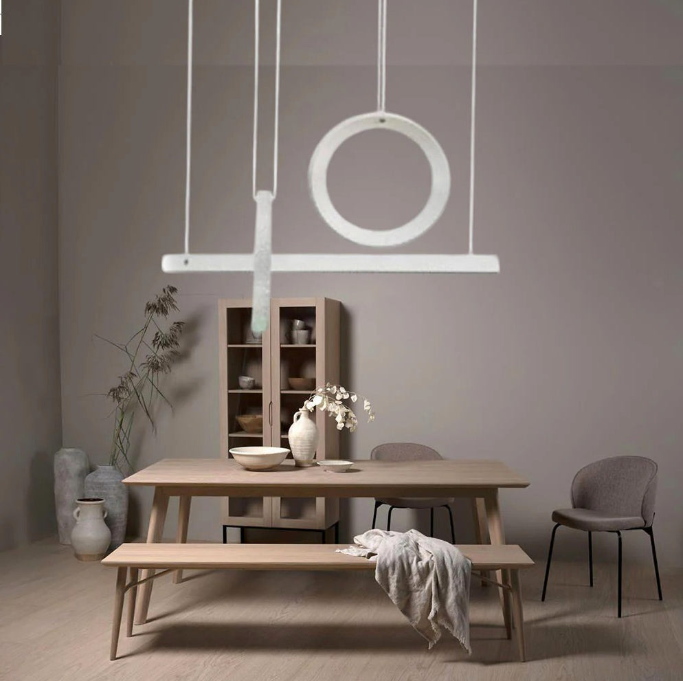 Lampadario LED bianco 80W con cristalli in acrilico – Luce regolabile 6500K / 4000K - ambraled
