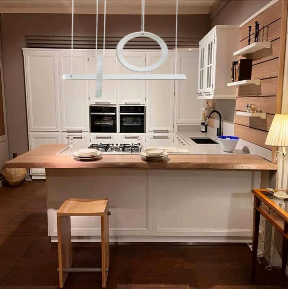 Lampadario LED bianco 80W con cristalli in acrilico – Luce regolabile 6500K / 4000K - ambraled