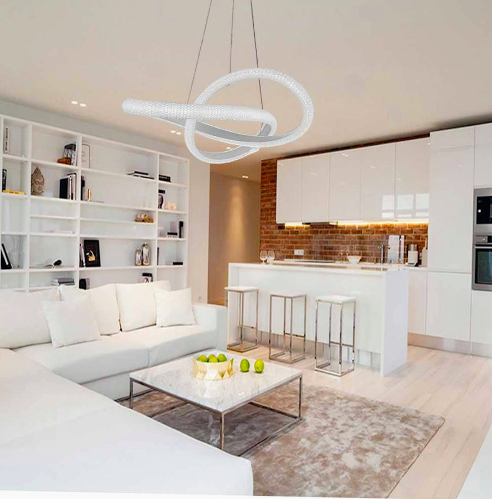 Lampadario LED con cristalli intrecciati 40W – Luce regolabile 6500K / 4000K / 3000K - ambraled