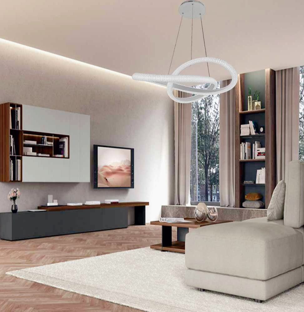 Lampadario LED con cristalli intrecciati 40W – Luce regolabile 6500K / 4000K / 3000K - ambraled
