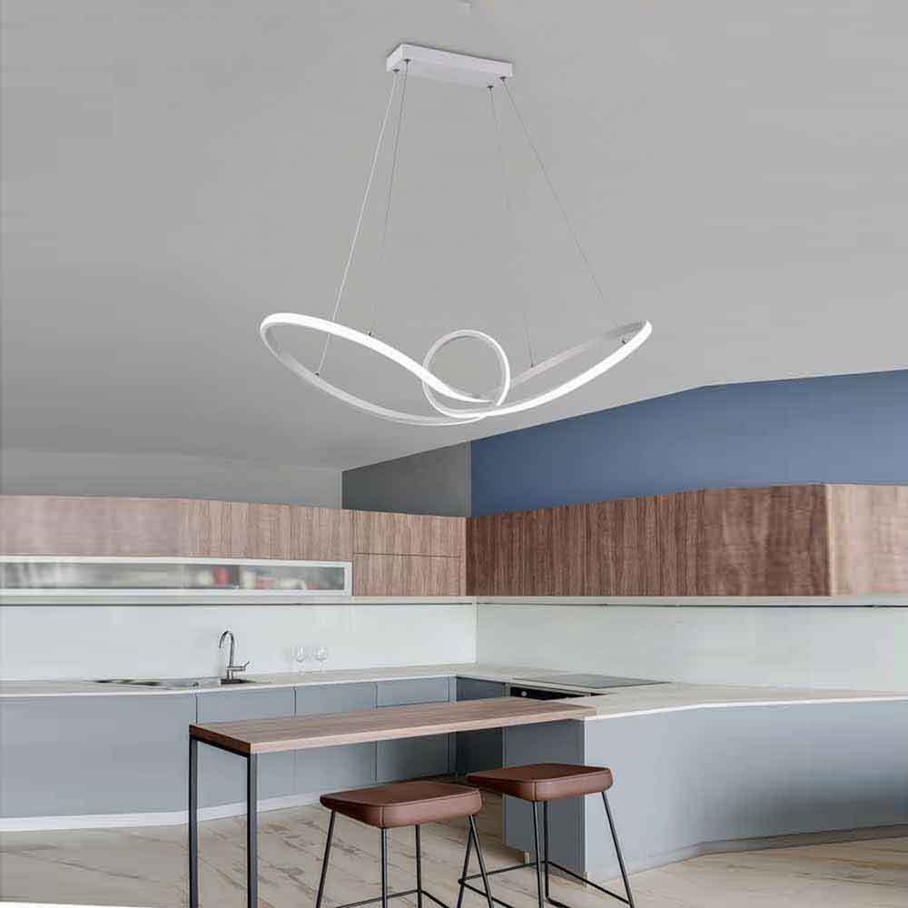 Lampadario LED moderno bianco 38W – Luce regolabile 6500K / 4000K / 3000K - ambraled