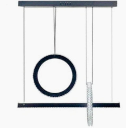 Lampadario LED nero 80W con cristalli in acrilico – Luce 6500K / 4000K - ambraled