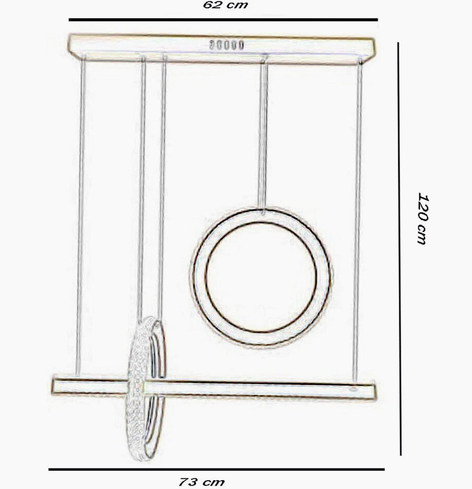 Lampadario LED nero 80W con cristalli in acrilico – Luce 6500K / 4000K - ambraled