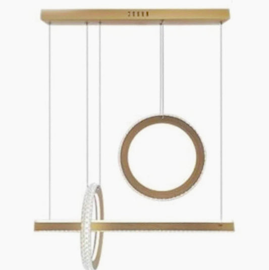 Lampadario LED oro 80W con cristalli in acrilico – Luce 6500K / 4000K - ambraled