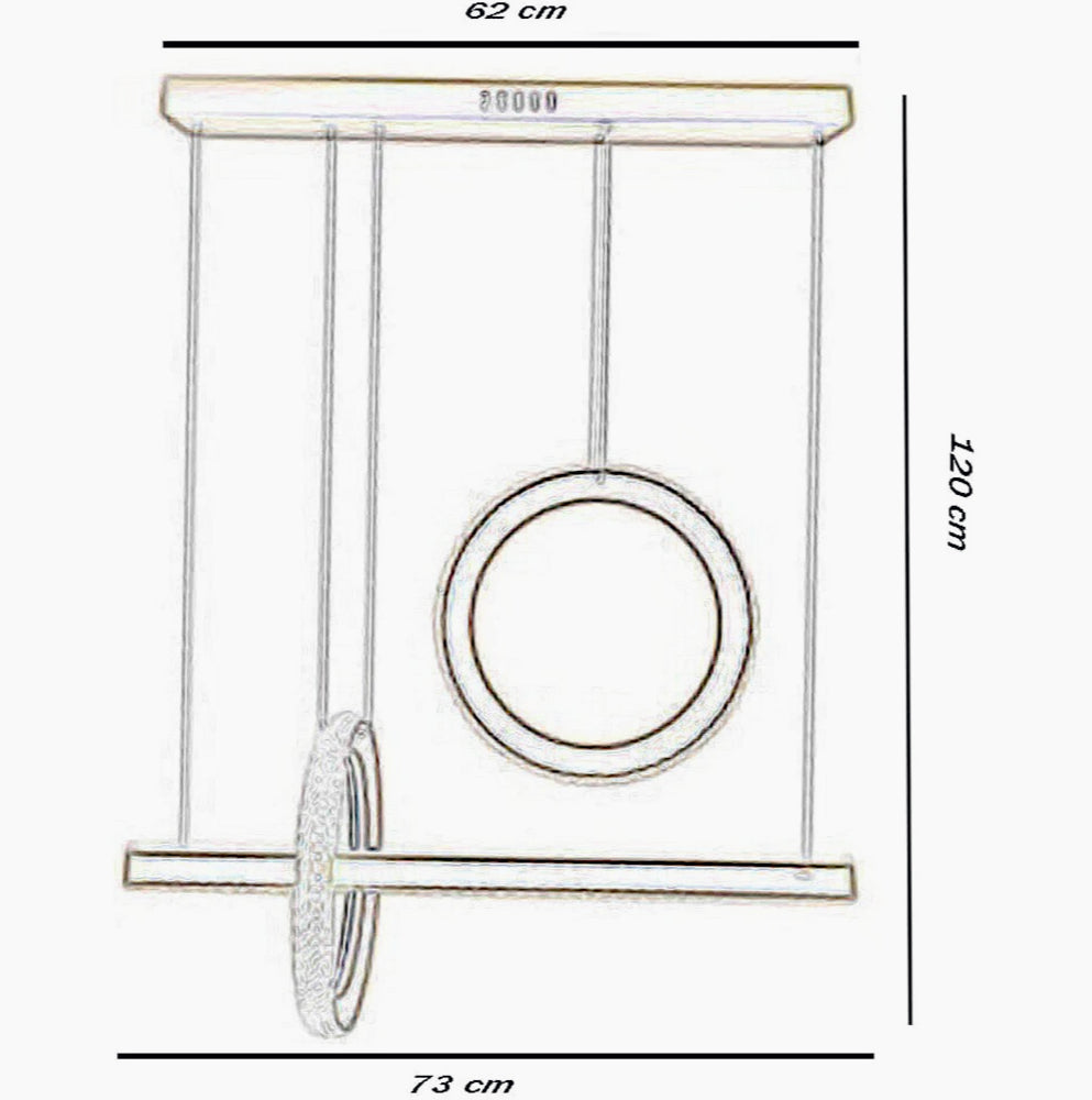 Lampadario LED oro 80W con cristalli in acrilico – Luce 6500K / 4000K - ambraled