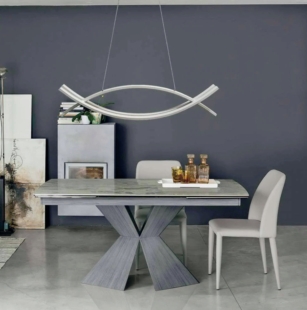 Lampadario LED sospensione 42W – Colore bianco, luce fredda/naturale, design moderno - ambraled