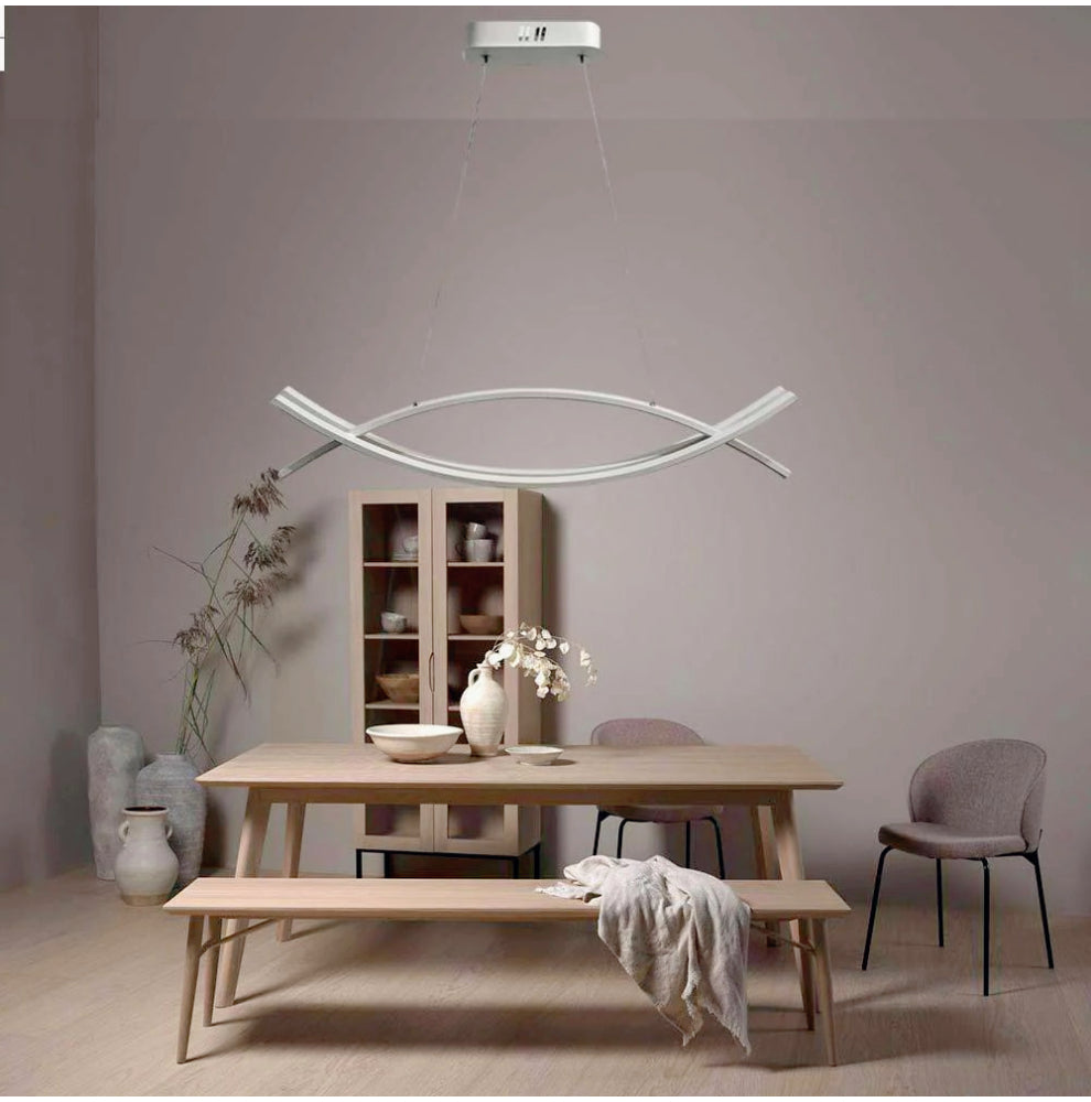 Lampadario LED sospensione 42W – Colore bianco, luce fredda/naturale, design moderno - ambraled