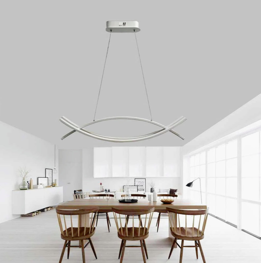 Lampadario LED sospensione 42W – Colore bianco, luce fredda/naturale, design moderno - ambraled