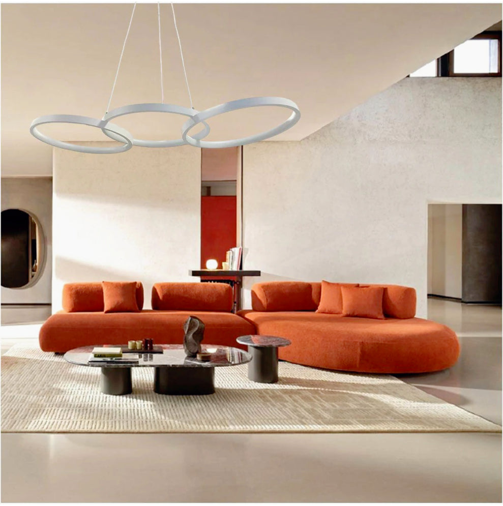 Lampadario moderno a LED 45W – 3 cerchi, luce 6500K / 3000K / 4000K - ambraled