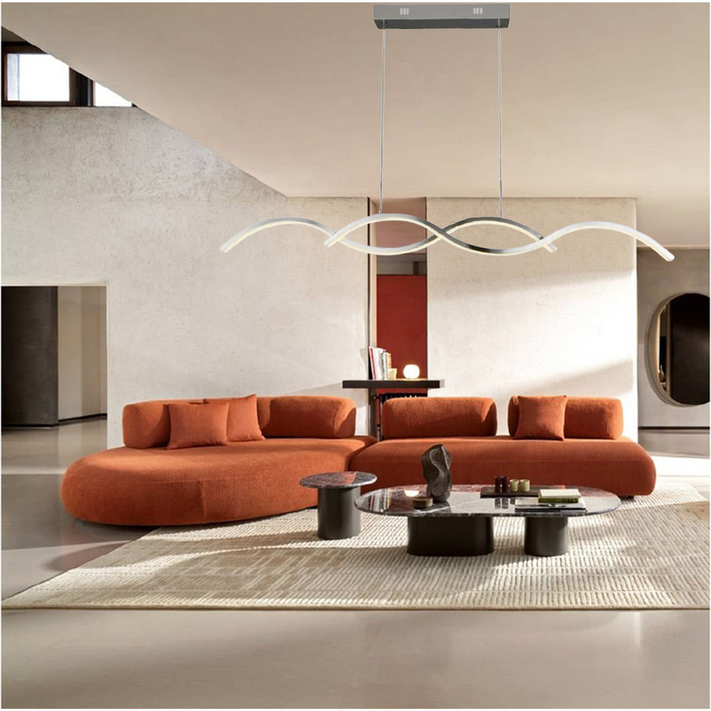 Lampadario moderno a LED a sospensione 25W – Design twist, colore argento - ambraled