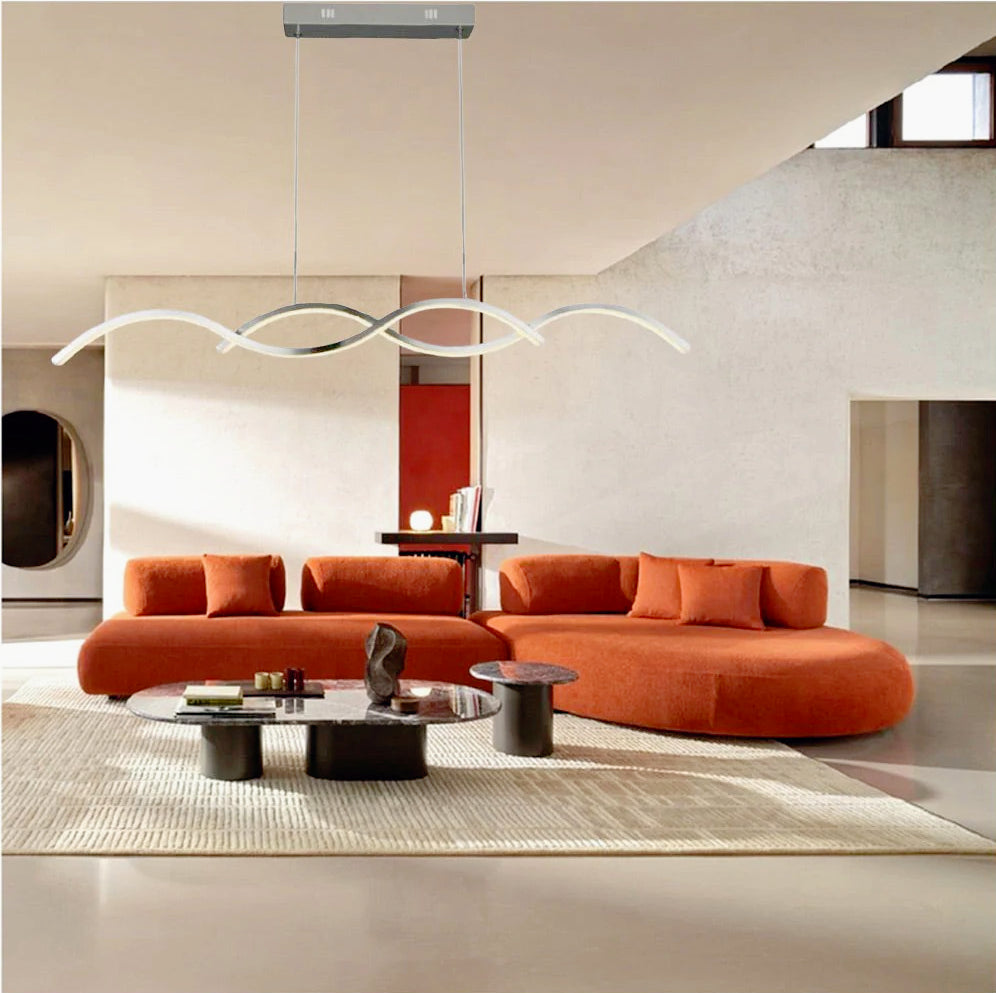 Lampadario moderno a LED a sospensione 25W – Design twist, colore argento - ambraled