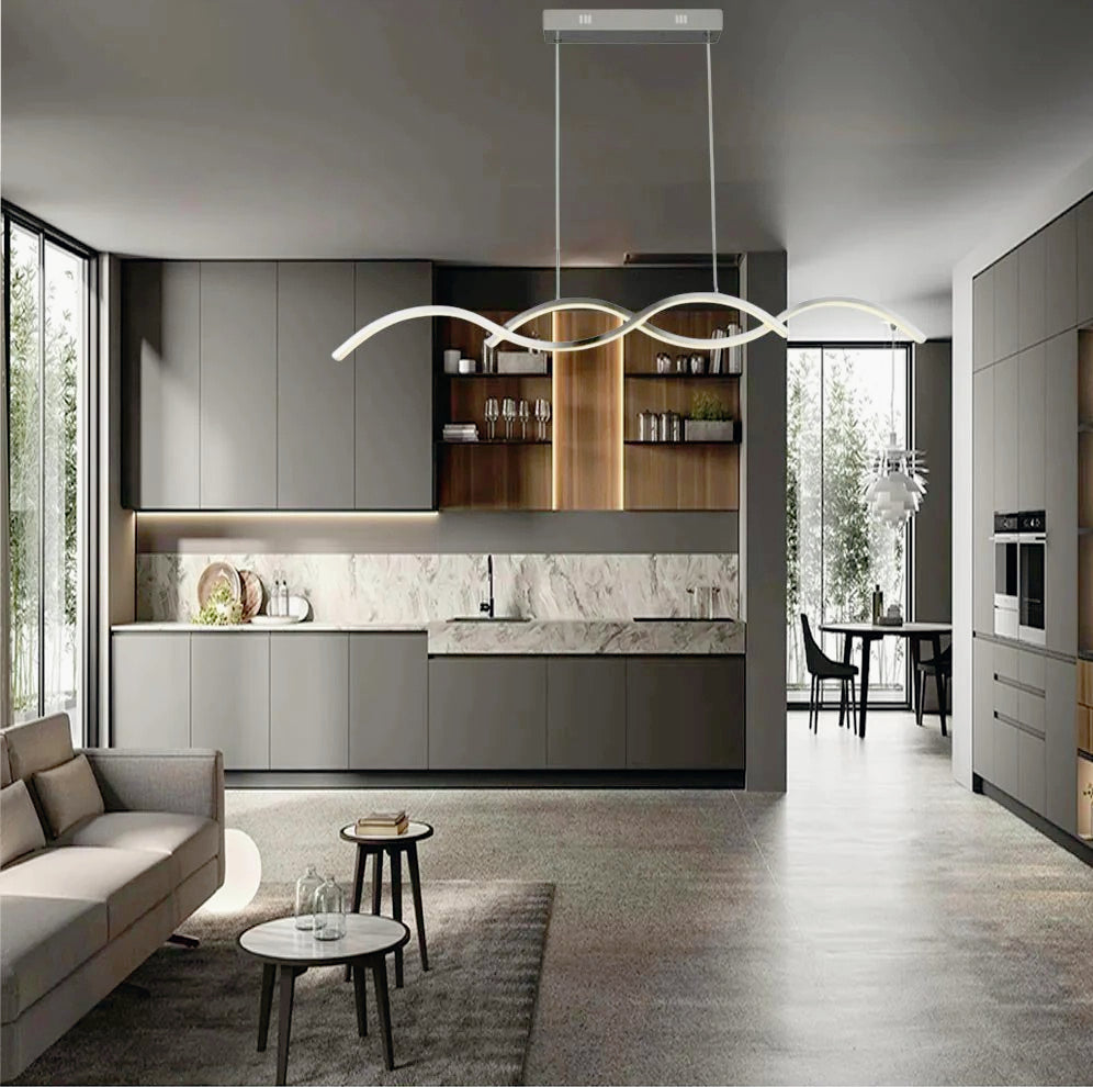 Lampadario moderno a LED a sospensione 25W – Design twist, colore argento - ambraled