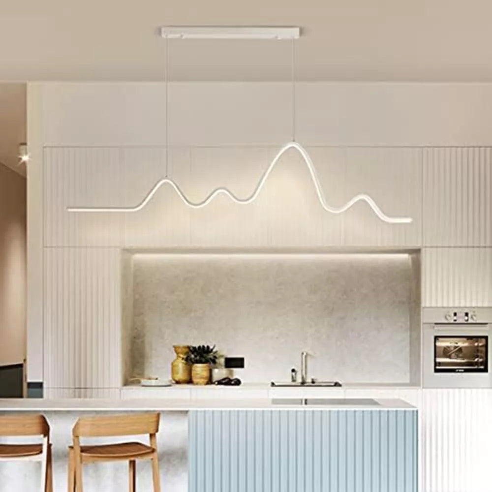 Lampadario moderno a zig-zag LED – 25W, luce regolabile (3000K / 4000K / 6500K), bianco - ambraled