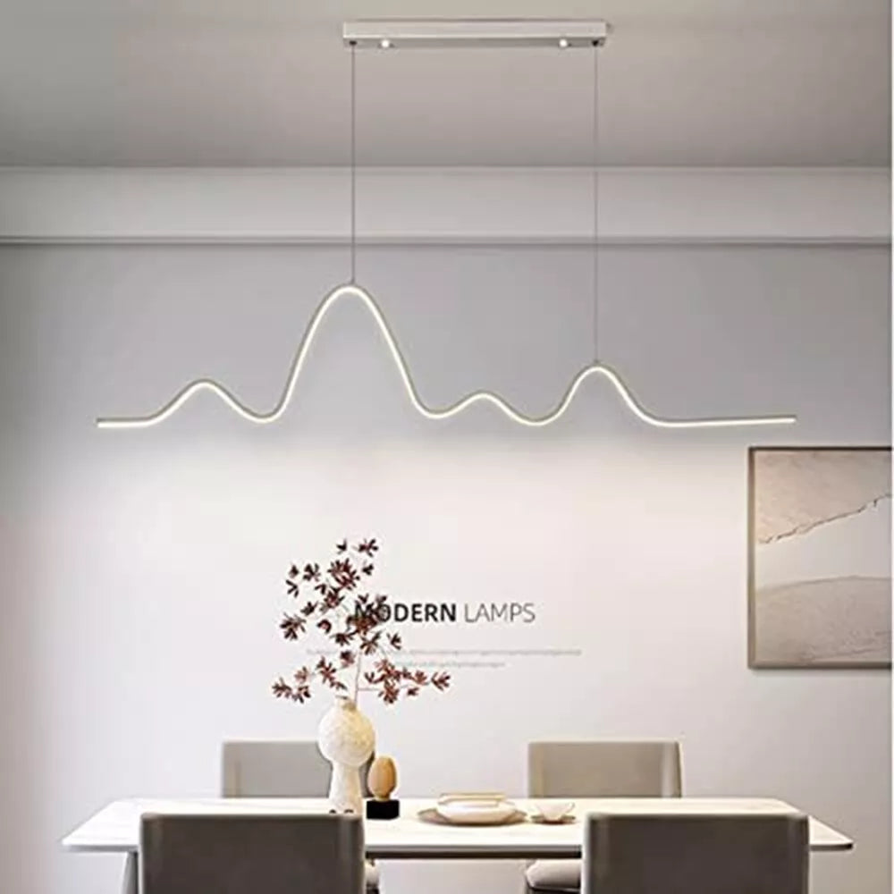 Lampadario moderno a zig-zag LED – 25W, luce regolabile (3000K / 4000K / 6500K), bianco - ambraled