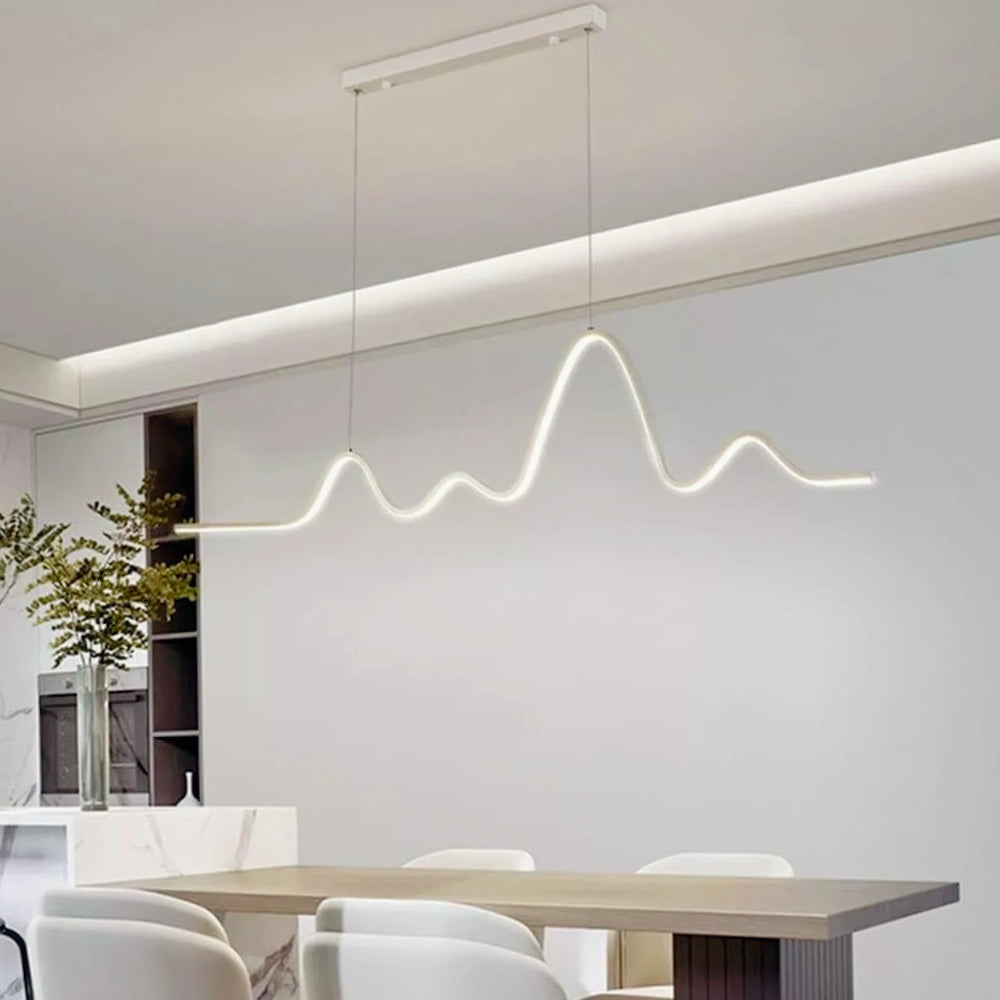Lampadario moderno a zig-zag LED – 25W, luce regolabile (3000K / 4000K / 6500K), bianco - ambraled