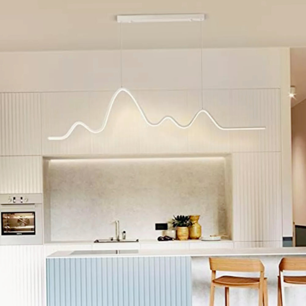 Lampadario moderno a zig-zag LED – 25W, luce regolabile (3000K / 4000K / 6500K), bianco - ambraled