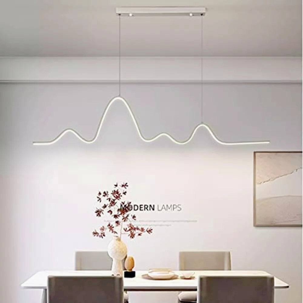 Lampadario moderno a zig-zag LED – 25W, luce regolabile (3000K / 4000K / 6500K), bianco - ambraled