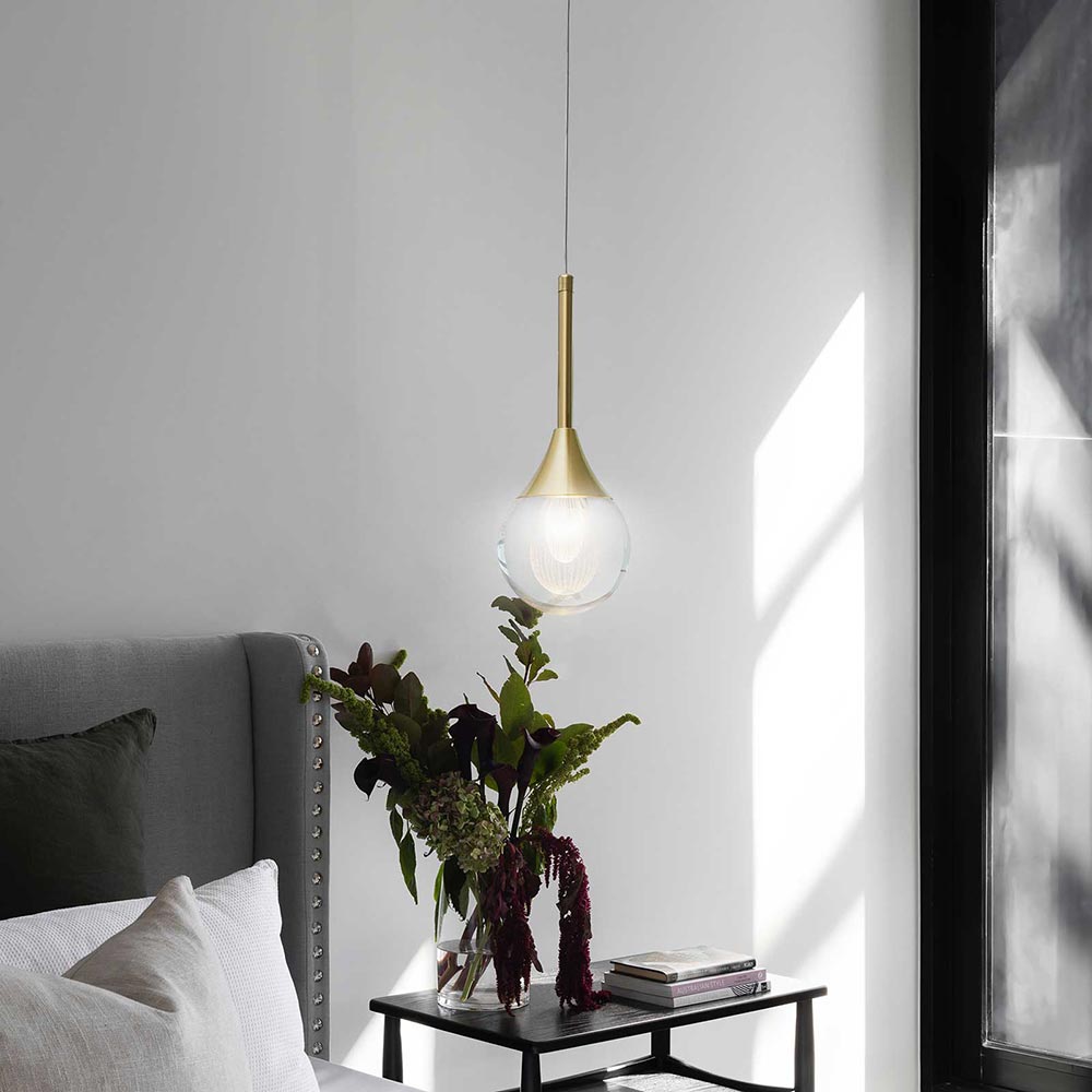 Lampadario pendente oro a LED 5W in acrilico – Luce 6500K / 3000K / 4000K - ambraled