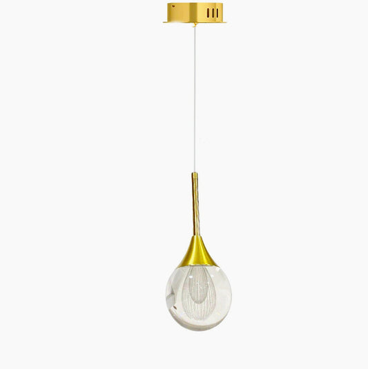 Lampadario pendente oro a LED 5W in acrilico – Luce 6500K / 3000K / 4000K - ambraled