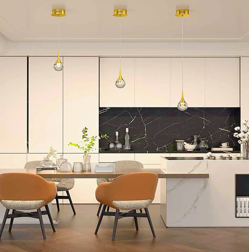 Lampadario pendente oro a LED 5W in acrilico – Luce 6500K / 3000K / 4000K - ambraled