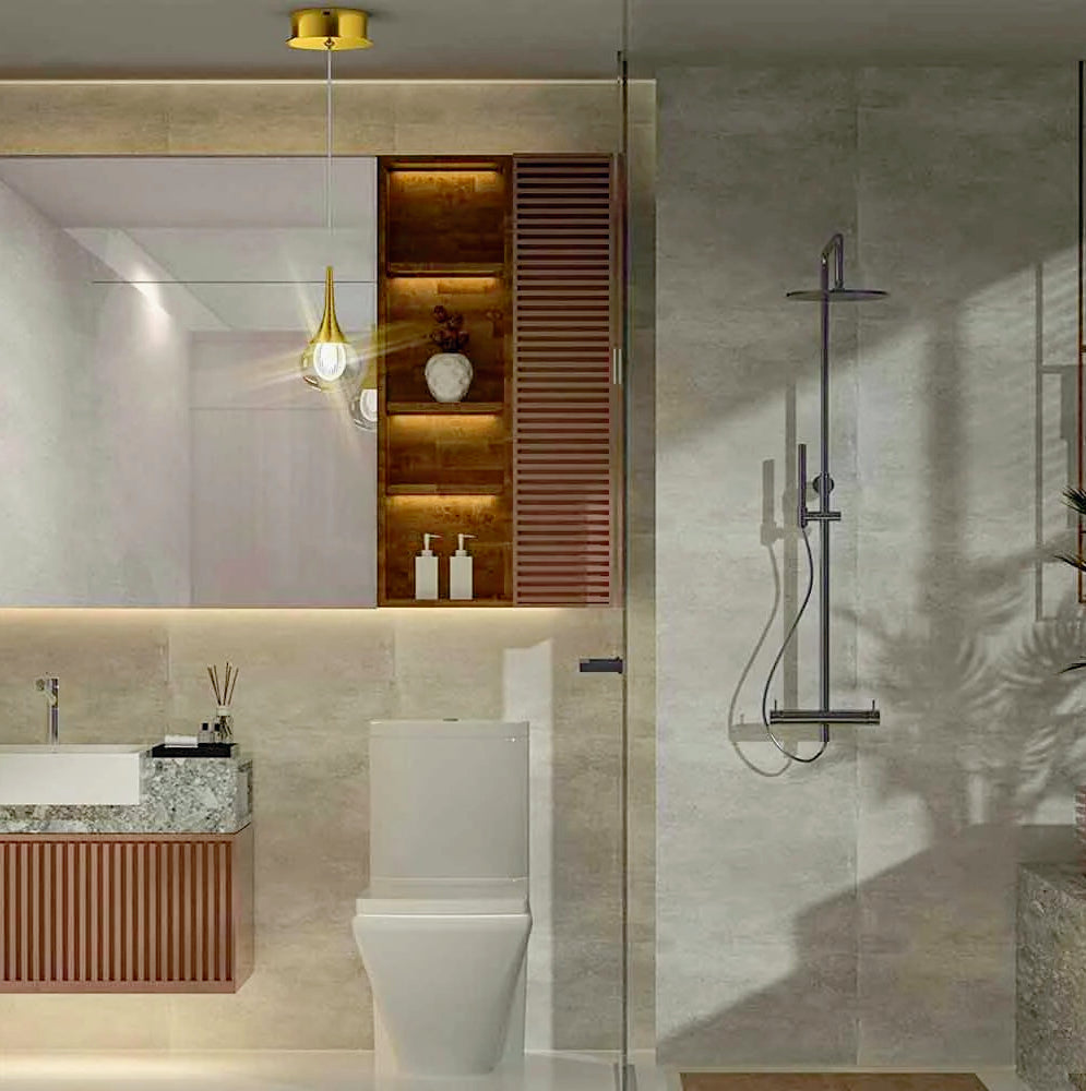 Lampadario pendente oro a LED 5W in acrilico – Luce 6500K / 3000K / 4000K - ambraled