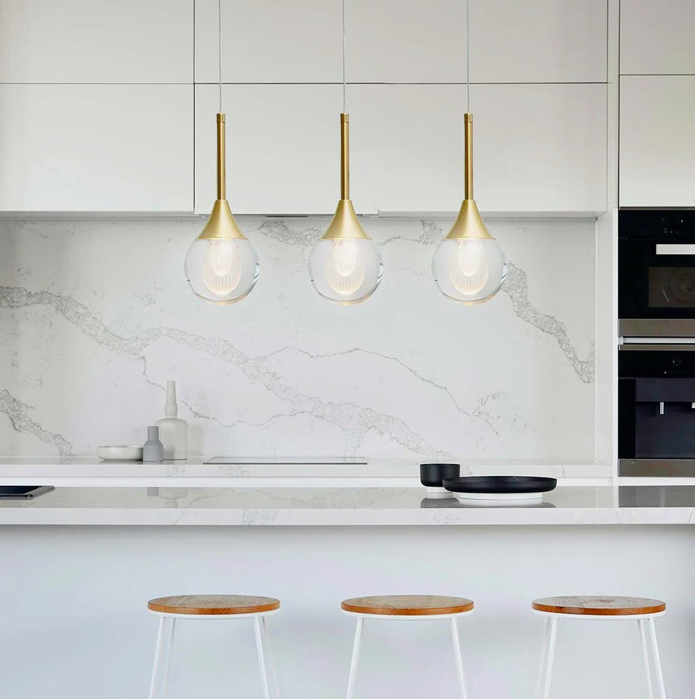 Lampadario pendente oro a LED 5W in acrilico – Luce 6500K / 3000K / 4000K - ambraled