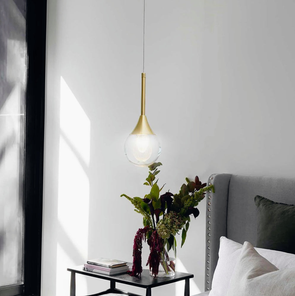 Lampadario pendente oro a LED 5W in acrilico – Luce 6500K / 3000K / 4000K - ambraled