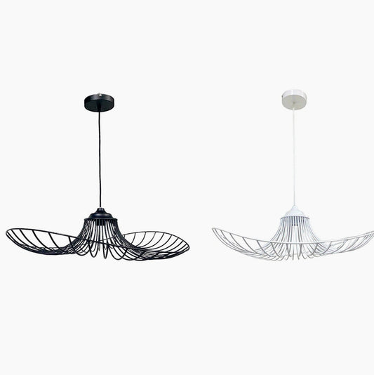 Lampadario a cappello con paralume in metallo – Attacco E27, lampada decorativa - ambraled