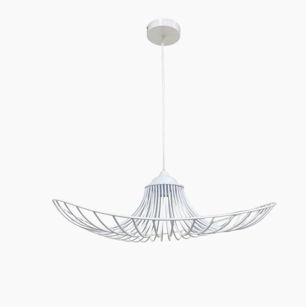 Lampadario a cappello con paralume in metallo – Attacco E27, lampada decorativa - ambraled