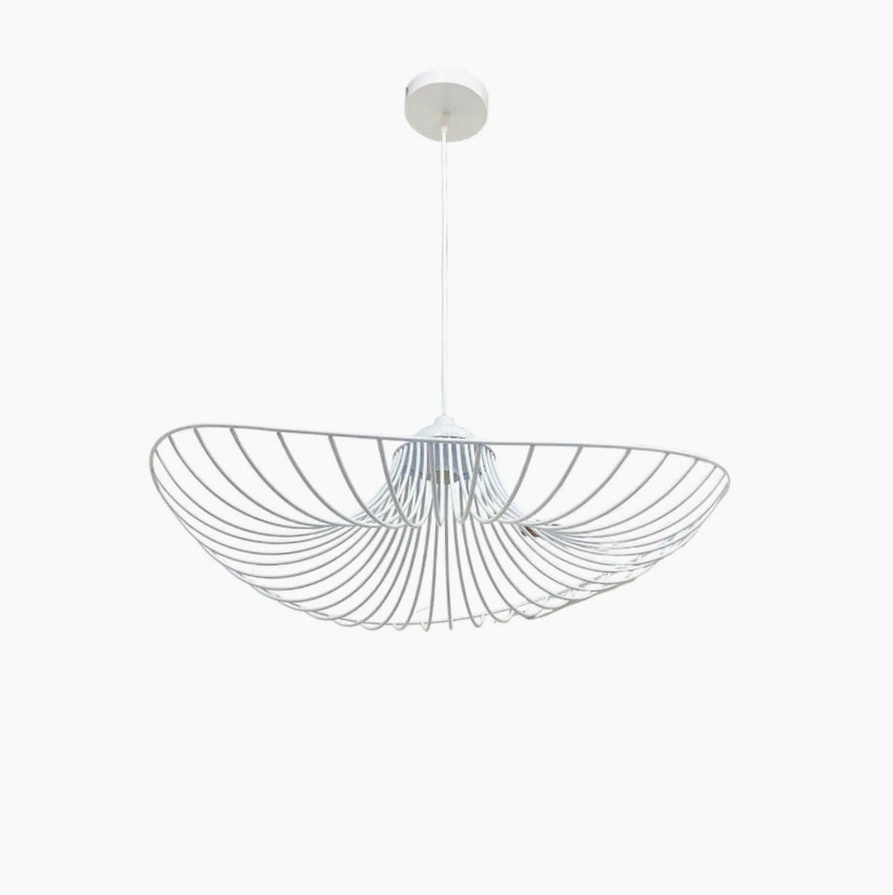 Lampadario a cappello con paralume in metallo – Attacco E27, lampada decorativa - ambraled