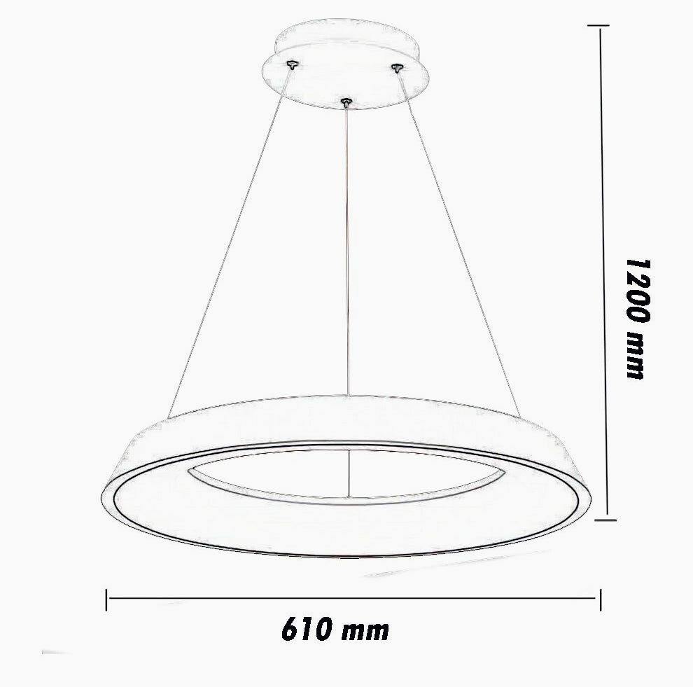 Lampadario a LED 43W – Tre colorazioni di luce, design ultra moderno - ambraled