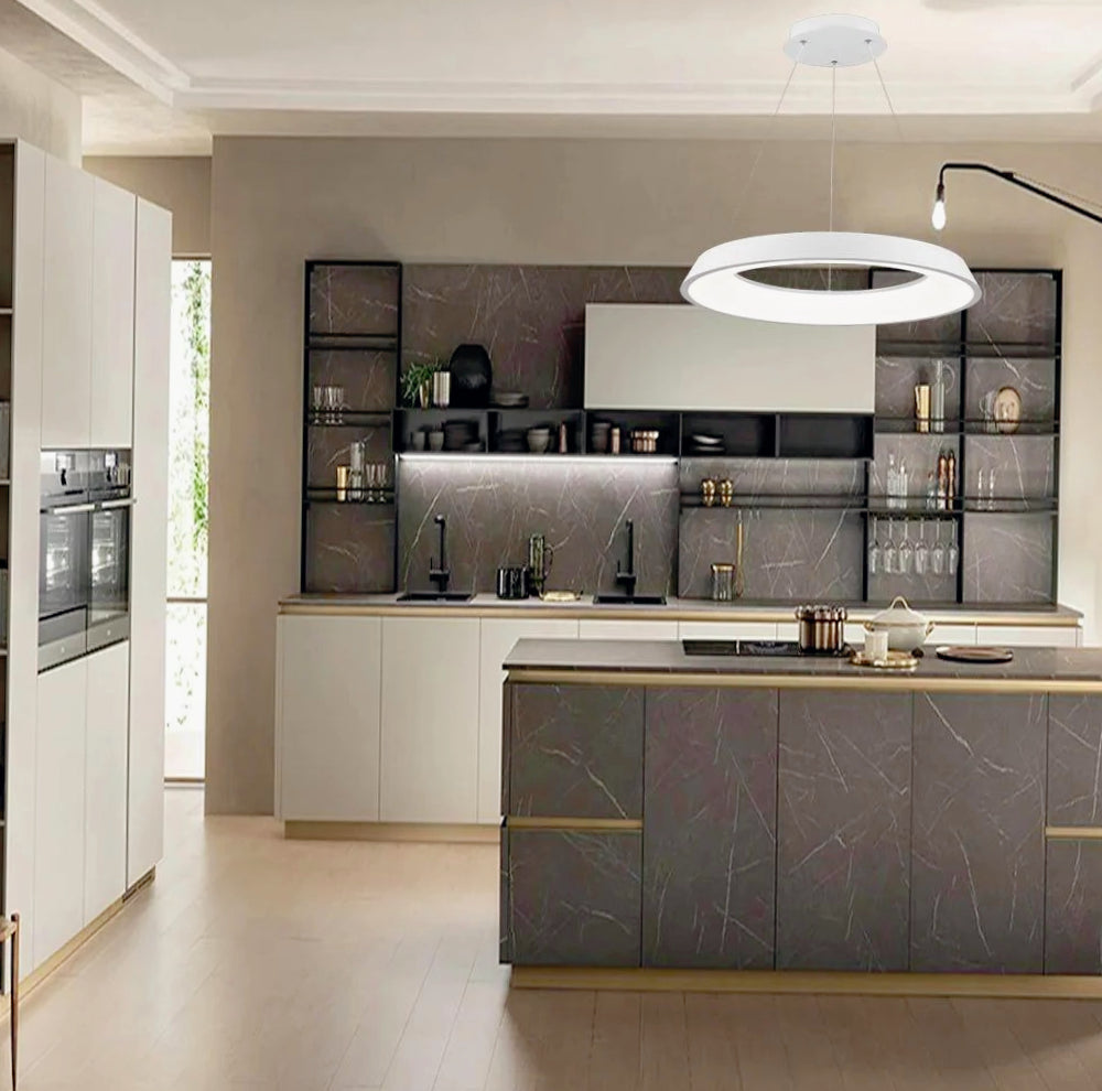 Lampadario a LED 43W – Tre colorazioni di luce, design ultra moderno - ambraled