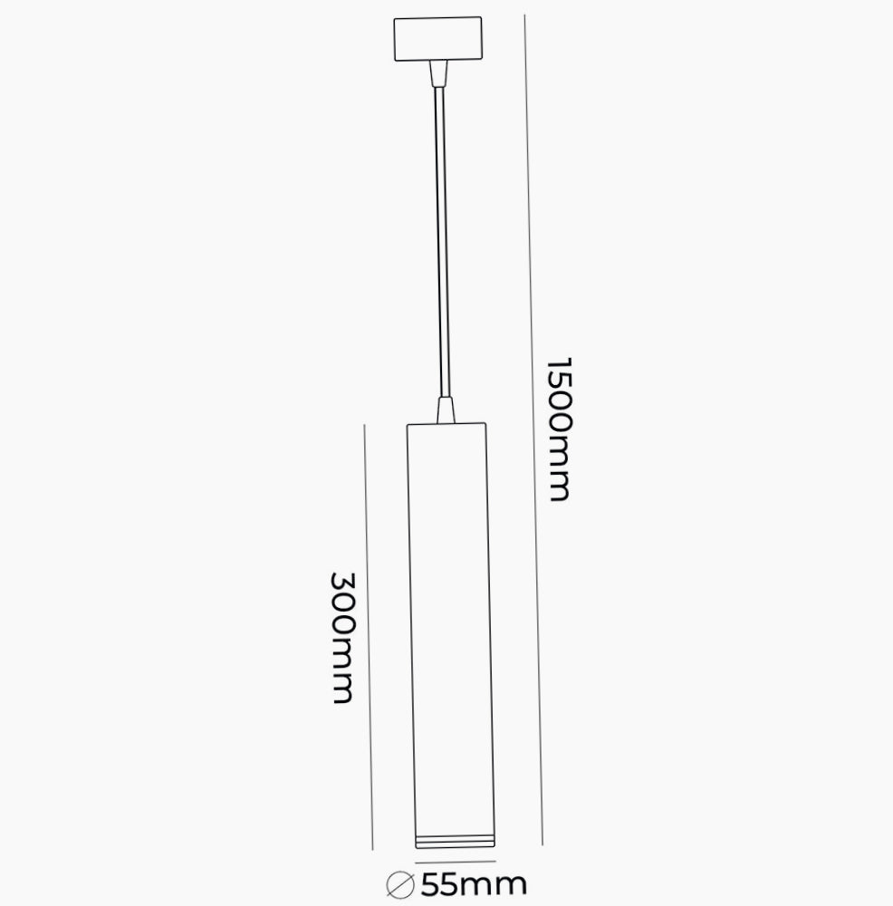 Lampadario a sospensione cilindrico – Attacco GU10, punto luce - ambraled