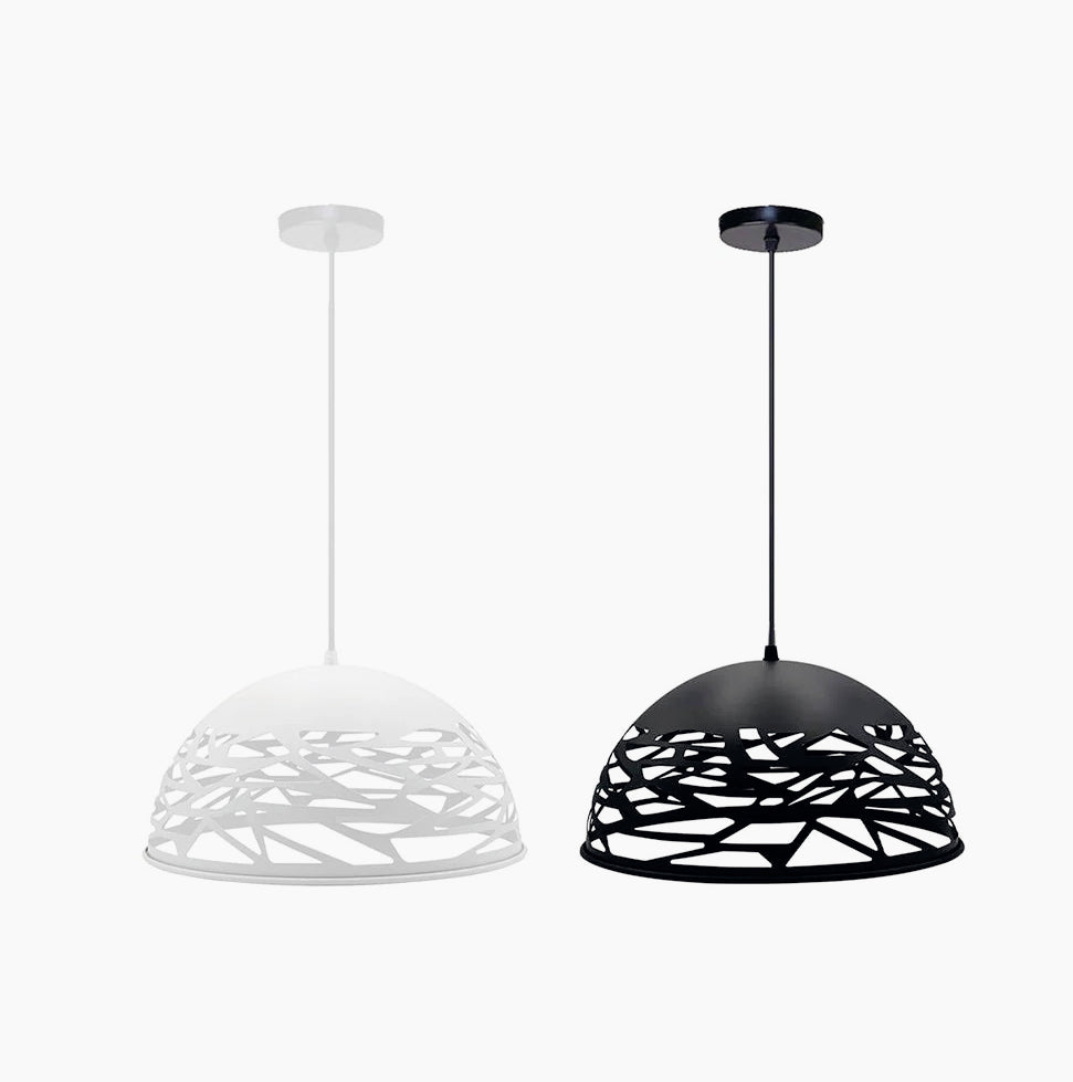 Lampadario a sospensione in metallo traforato – Design contemporaneo, attacco E27 - ambraled