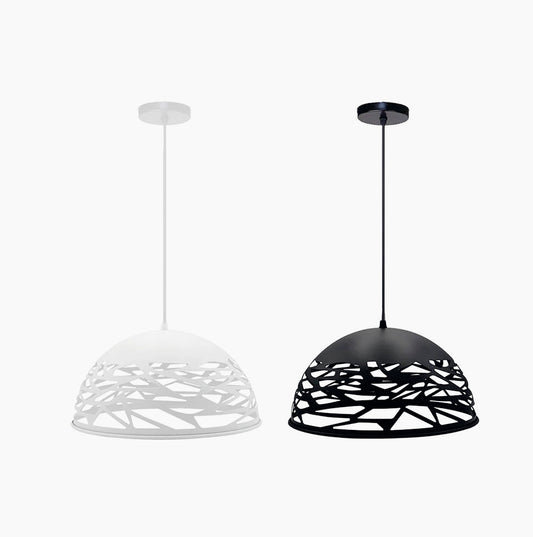 Lampadario a sospensione in metallo traforato – Design contemporaneo, attacco E27 - ambraled