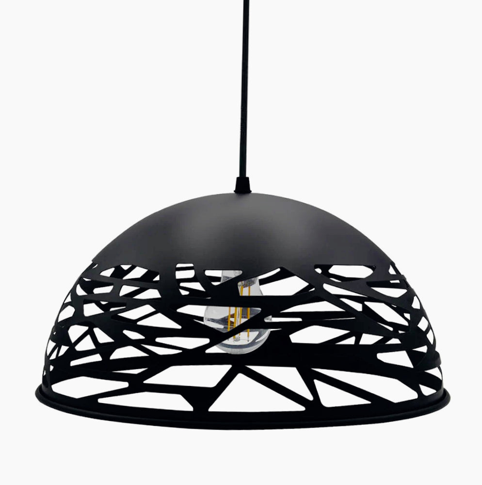 Lampadario a sospensione in metallo traforato – Design contemporaneo, attacco E27 - ambraled