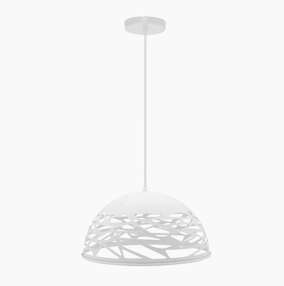Lampadario a sospensione in metallo traforato – Design contemporaneo, attacco E27 - ambraled