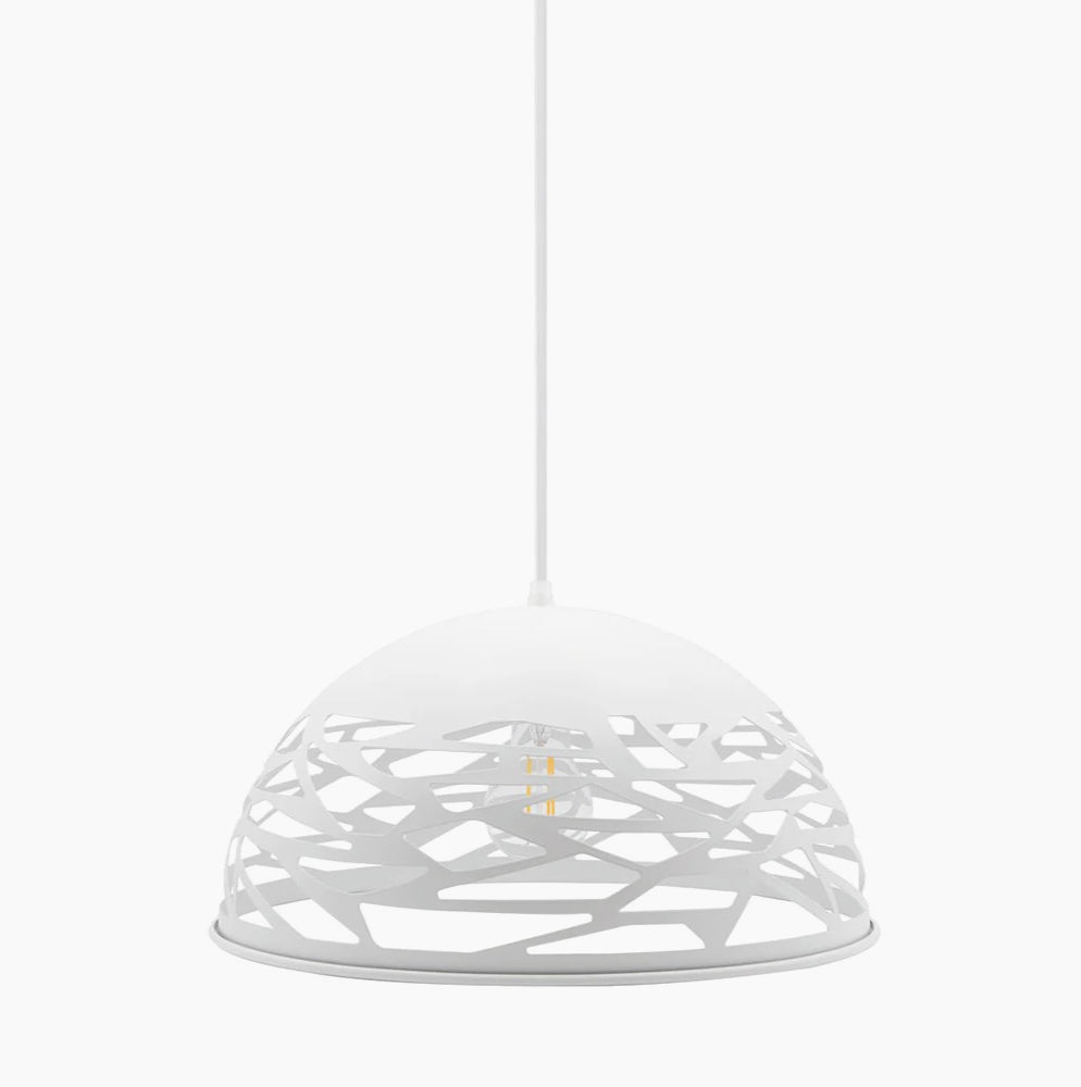 Lampadario a sospensione in metallo traforato – Design contemporaneo, attacco E27 - ambraled
