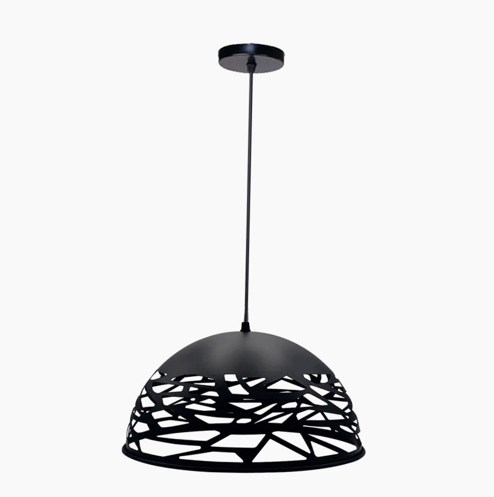 Lampadario a sospensione in metallo traforato – Design contemporaneo, attacco E27 - ambraled
