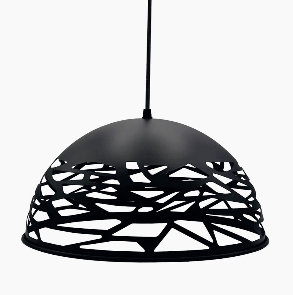 Lampadario a sospensione in metallo traforato – Design contemporaneo, attacco E27 - ambraled