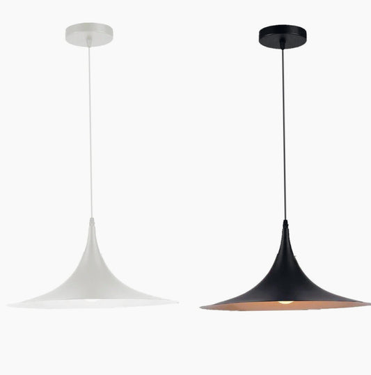 Lampadario contemporaneo nordico – In metallo bianco e nero, attacco E27 - ambraled