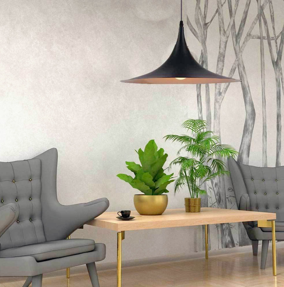 Lampadario contemporaneo nordico – In metallo bianco e nero, attacco E27 - ambraled