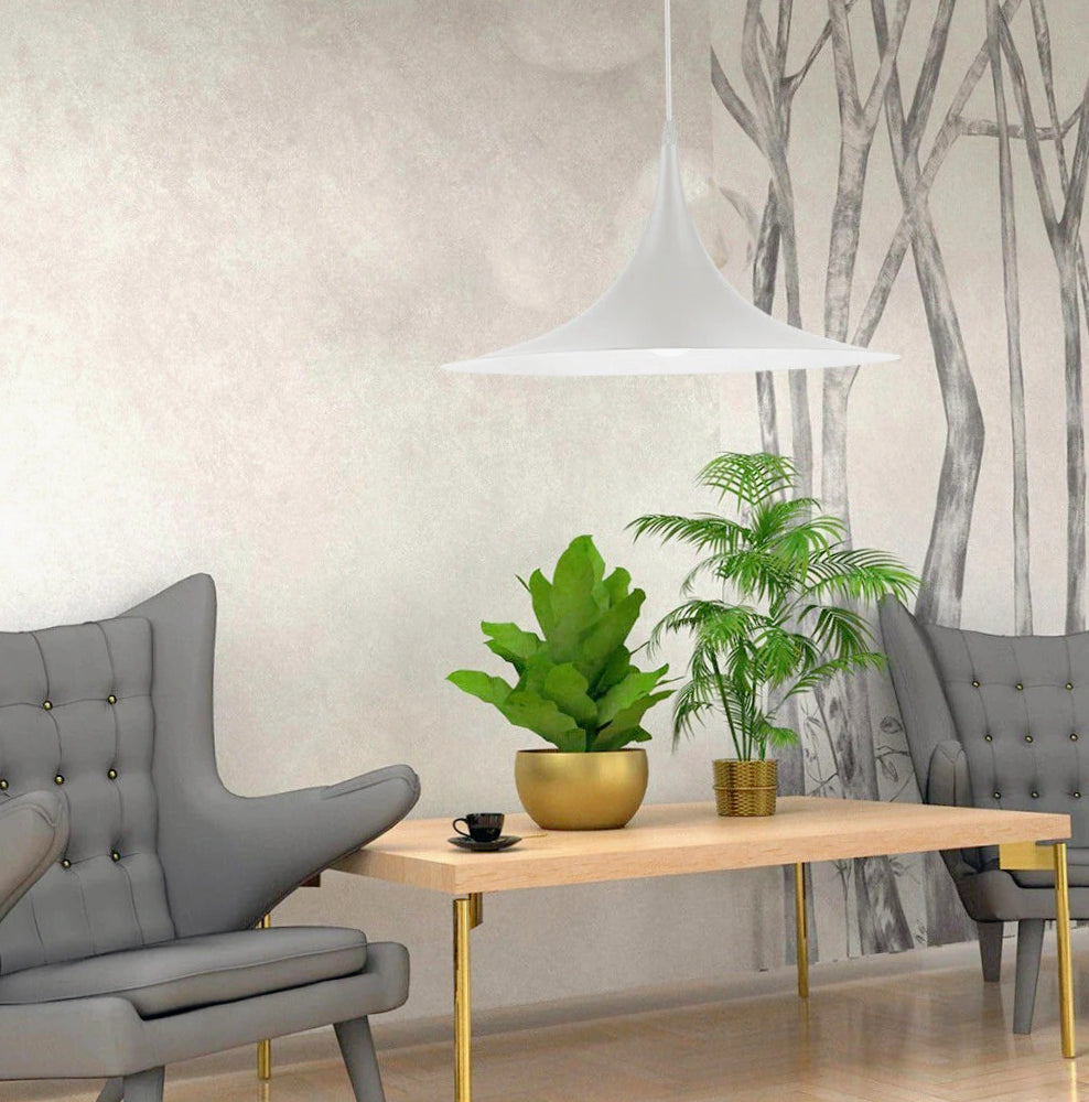 Lampadario contemporaneo nordico – In metallo bianco e nero, attacco E27 - ambraled