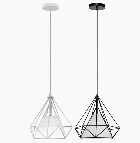 Lampadario da soffitto pendente – Sospensione a forma di diamante, attacco E27 - ambraled