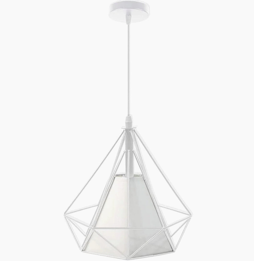 Lampadario da soffitto pendente – Sospensione a forma di diamante, attacco E27 - ambraled