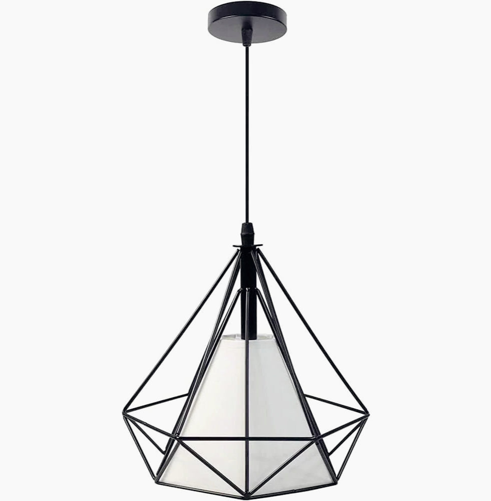 Lampadario da soffitto pendente – Sospensione a forma di diamante, attacco E27 - ambraled