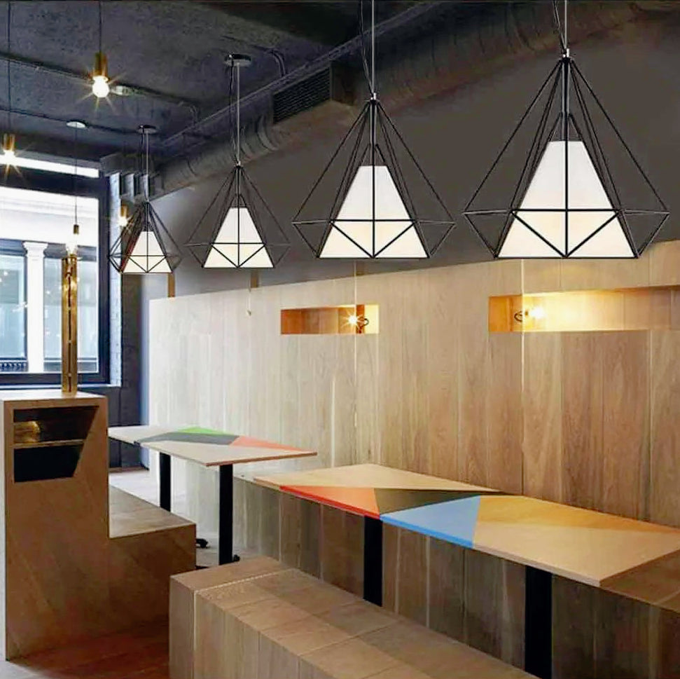 Lampadario da soffitto pendente – Sospensione a forma di diamante, attacco E27 - ambraled